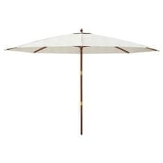 Vidaxl Vrtni suncobran s drvenim stupom boja pijeska 400 x 273 cm