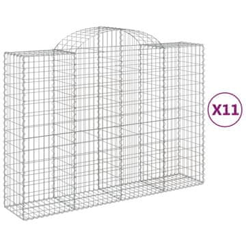Vidaxl Lučne gabionske košare 11kom 200x50x140/160cm pocinčano željezo