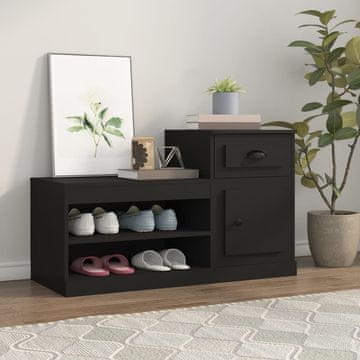 Vidaxl Ormarić za cipele Crni 100x42x60 cm Materijal na bazi drveta