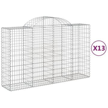 Vidaxl Lučne gabionske košare 13kom 200x50x120/140cm pocinčano željezo