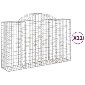 Vidaxl Lučne gabionske košare 11kom 200x50x120/140cm pocinčano željezo