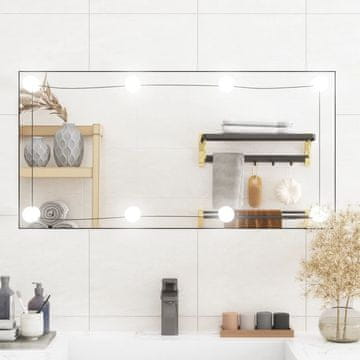 Vidaxl Zidno ogledalo s LED rasvjetom, 40x80 cm, staklo, pravokutno