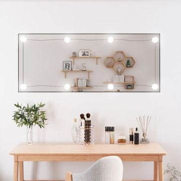 Vidaxl Zidno ogledalo s LED rasvjetom, 40x100 cm, staklo, pravokutno