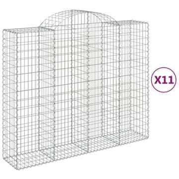 Vidaxl Lučne gabionske košare 11kom 200x50x160/180cm pocinčano željezo