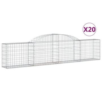 Vidaxl Lučne gabionske košare 20 kom 300x30x60/80 cm pocinčano željezo