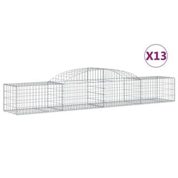 Vidaxl Lučne gabionske košare 13 kom 300x50x40/60 cm pocinčano željezo