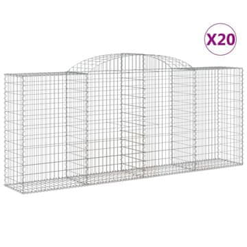 Vidaxl Lučne gabionske košare 20kom 300x50x120/140cm pocinčano željezo