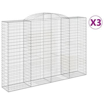 Vidaxl Lučne gabionske košare 3 kom 300x50x200/220cm pocinčano željezo
