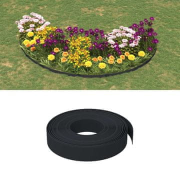 Vidaxl Vrtni rub, 4 kom, Crni, 10 m, 10 cm, Polietilen