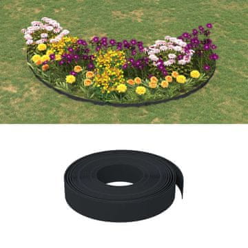 Vidaxl Vrtni rub, 3 kom, Crni, 10 m, 10 cm, Polietilen