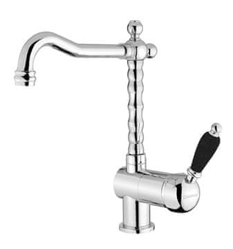 SAPHO KIRKÉ BLACK Stojna Kuhinjska Miješalica, Crna Ručka, Kromirana Retro Dizajn