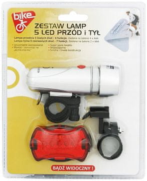 Profast Set od 5 LED prednjih i stražnjih svjetala za bicikl