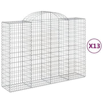 Vidaxl Lučne gabionske košare 13kom 200x50x140/160cm pocinčano željezo