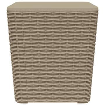 Vidaxl Vrtni stol s odvojivim poklopcem svjetlosmeđi od polipropilena