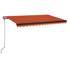 Vidaxl Tenda na ručno uvlačenje LED 400 x 350 cm narančasto-smeđa
