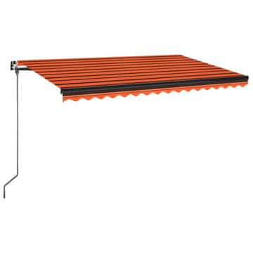 Vidaxl Tenda na ručno uvlačenje LED 400 x 350 cm narančasto-smeđa
