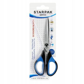 STARPAK Škare s gumenim ručkama, metalne, 21,5 cm