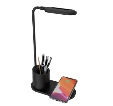 MXM 2u1 bežični punjač + lampa (crna)