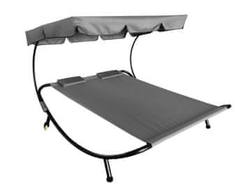 Aga Vrtni ležaljka za dvije osobe s krovićem Siva