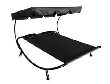 Aga Vrtni ležaljka za dvije osobe s nadstrešnicom Crna