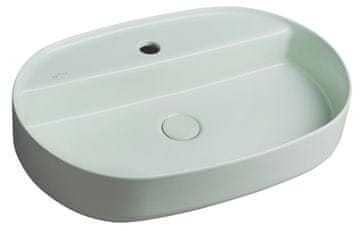 ISVEA ISVEA INFINITY OVAL keramički umivaonik za policu 60x40cm, mint zelena