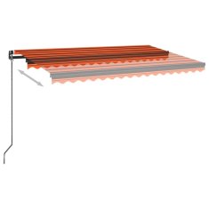 Vidaxl Tenda na ručno uvlačenje LED 400 x 350 cm narančasto-smeđa