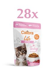 Calibra Life hrana za mačke, Kitten, komadići puretine u umaku, 28 x 85 g