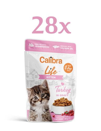  Calibra Life hrana za mačke, Kitten, komadići puretine u umaku, 28 x 85 g