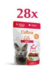 Calibra Life hrana za mačke, Adult, komadi junetine u umaku, 28 x 85 g