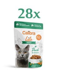 Calibra Life hrana za mačke, Adult, komadići patke u umaku, 28 x 85 g