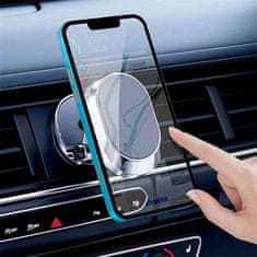 Netscroll Magnetni auto držač za mobitel, 720° rotirajući, kompaktan i sklopiv, s 6 jakih magneta i nano ljepljivom podlogom, MagnetHolder