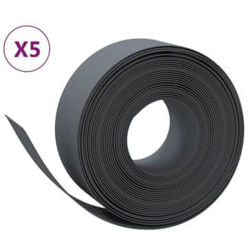 Vidaxl Vrtne ivice 5 kom sive 10 m 20 cm od polietilena
