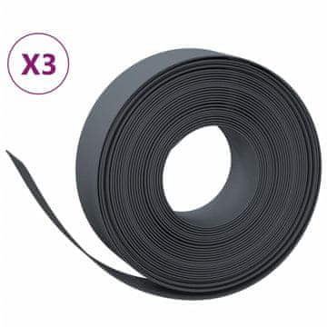 Vidaxl Vrtne ivice 3 kom sive 10 m 15 cm od polietilena