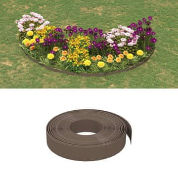 Vidaxl Vrtni rubovi, 5 kom, Smeđi, 10 m, 10 cm, Polietilen
