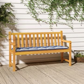Vidaxl Jastuk za klupu, bijele i plave pruge, 180x50x7 cm, tkanina
