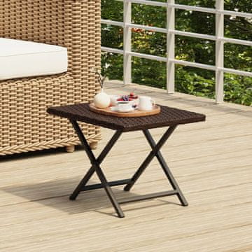 Vidaxl Sklopivi stol smeđi 45x35x32 cm poli ratan