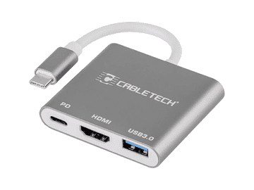 Cabletech USB tike tipa C Tip C na 1x USB 3.0, 1x HDMI 2.0, 1x USB tip C