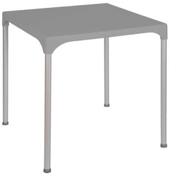 Rojaplast Stol za Vrt PRIME, Sivi - Polipropilen i Aluminij, 70x70x72 cm