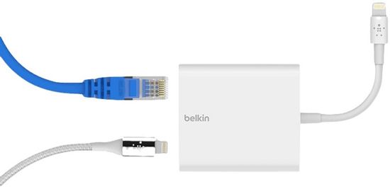 Belkin adapter, Lightning, Ethernet, bijeli (B2B165bt)