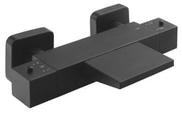 SAPHO DIMY crna mat termostat baterija za kadu, zidna montaža, kaskadni tok