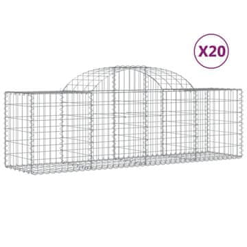 Vidaxl Lučne gabionske košare 20 kom 200x50x60/80 cm pocinčano željezo
