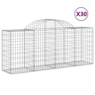 Vidaxl Lučne gabionske košare 30 kom 200x50x80/100cm pocinčano željezo
