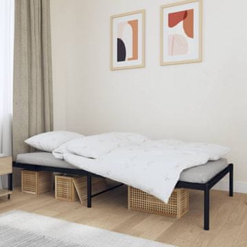 Vidaxl Metalni okvir za krevet crne boje 90x190 cm