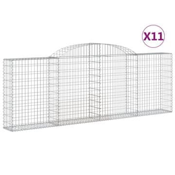 Vidaxl Lučne gabionske košare 11kom 300x30x100/120cm pocinčano željezo