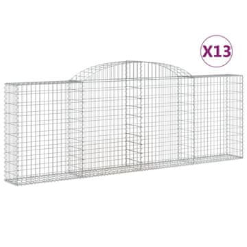 Vidaxl Lučne gabionske košare 13kom 300x30x100/120cm pocinčano željezo