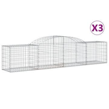 Vidaxl Lučne gabionske košare 3 kom 300x50x60/80 cm pocinčano željezo