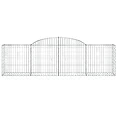 Vidaxl Lučne gabionske košare 10 kom 300x50x80/100cm pocinčano željezo