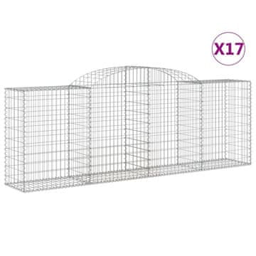 Vidaxl Lučne gabionske košare 17kom 300x50x100/120cm pocinčano željezo