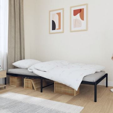 Vidaxl Metalni okvir za krevet crni 100x200 cm