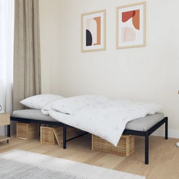 Vidaxl Metalni okvir za krevet crni 100x190 cm